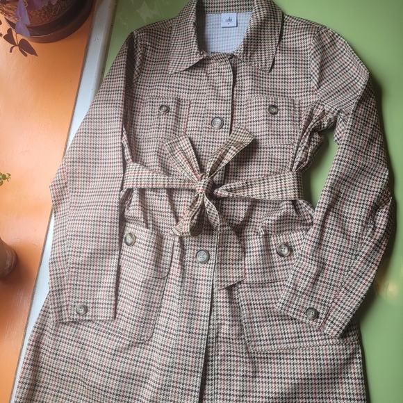 Cabi Houndstooth Trench Coat - Picture 5 of 13